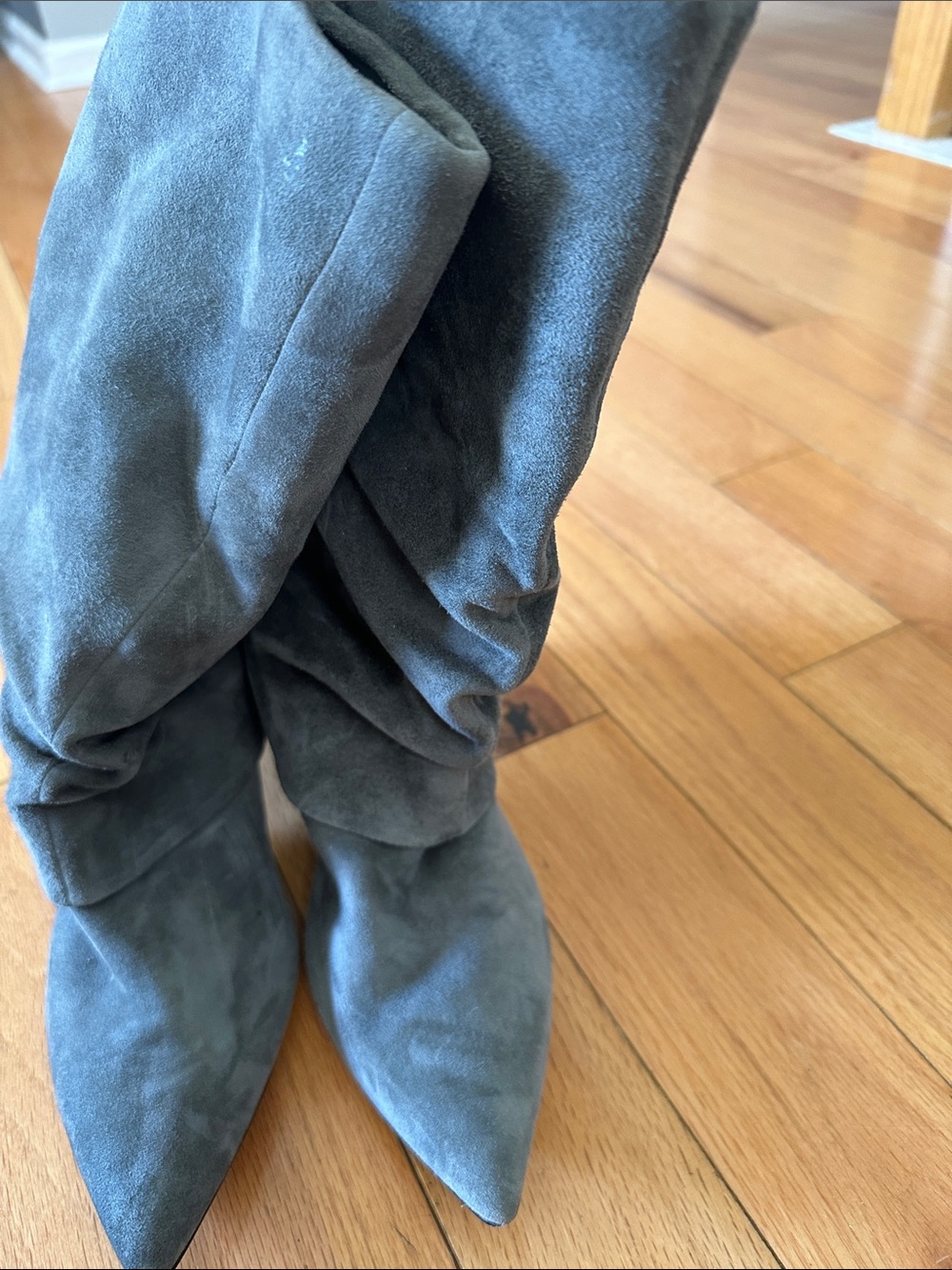 Women’s Nine West Gray Suede-Look Slouchy Boots